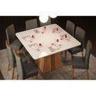 Mesa Itália Quadrada De 8 Lugares Com Tampo Canto Curvo De Ma