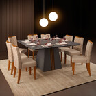 Mesa Itália Quadrada De 8 Lugares Com Tampo Canto Curvo De Ma