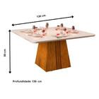 Mesa Itália Quadrada De 8 Lugares Com Tampo Canto Curvo De Ma