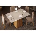 Mesa Itália Retangular 4 Lugares Tampo Chanfrado Curvo Com Vi