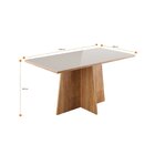 Mesa Iza 150x80cm Tampo Com Vidro 6 Lugares Mel/off-white