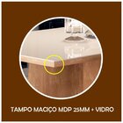 Mesa Iza 150x80cm Tampo Com Vidro 6 Lugares Mel/off-white