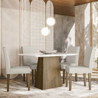 Mesa Jade Para Sala De Jantar Com 04 Cadeiras Ametista 100% M