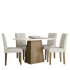 Mesa Jade Para Sala De Jantar Com 04 Cadeiras Ametista 100% M