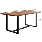 Mesa Jantar 210x92cm Tampo Madeira Maciça Lumber Cabecasa Mad