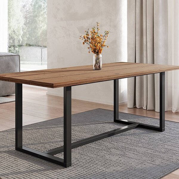 Mesa Jantar 210x92cm Tampo Madeira Maciça Lumber Cabecasa Mad