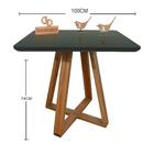 Mesa Jantar Base X Tampo Quadrado Laca Com Vidro 100cm Preto