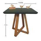 Mesa Jantar Base X Tampo Quadrado Laca Com Vidro 110cm - Preto