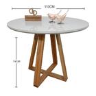 Mesa Jantar Base X Tampo Redondo Laca Com Vidro 110cm Off Whi