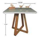 Mesa Jantar Base X Tampo Retangular Laca Com Vidro 120x70 Off