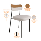 Mesa Jantar Capri 160cm Off White 6 Cadeiras Melina B05 Linho