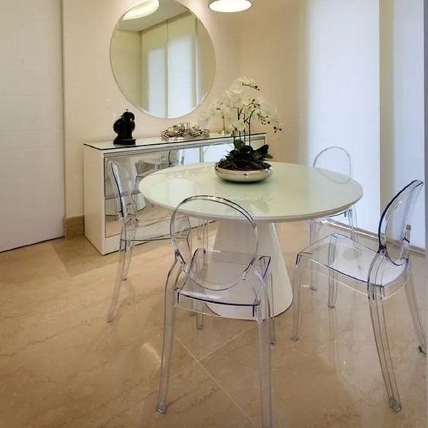 Mesa Jantar Cone 3 Lugar Madeira Laq.bca Redonda 90cm Branco