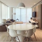 Mesa Jantar Cone 4 Cad. Carrara Redonda 107cm Branco