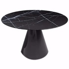 Mesa Jantar Cone 4 Cad. Nero Marquina Redonda 107cm Preto