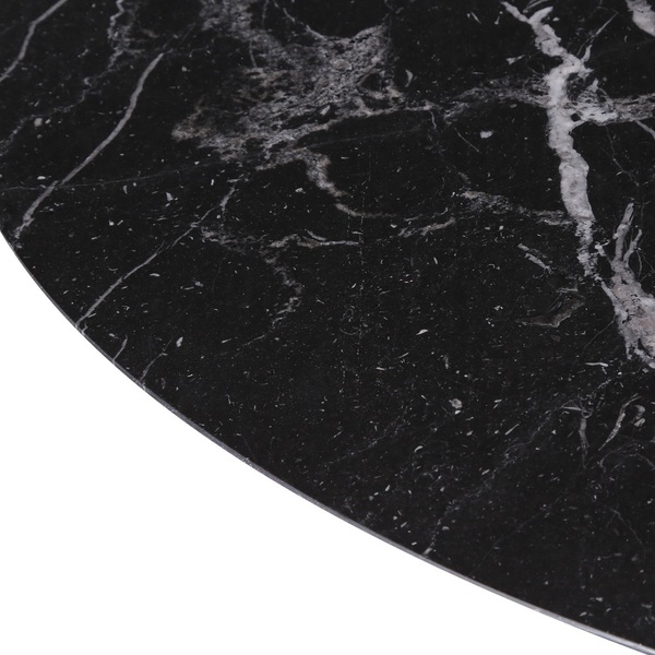 Mesa Jantar Cone 4a6 Cad. Nero Marquina Oval 100x180cm Preto
