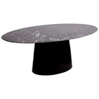 Mesa Jantar Cone 4a6 Cad. Nero Marquina Oval 90x160cm Preto