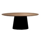 Mesa Jantar Cone 4a6 Lugar Madeira Freijo Oval 100x180cm Preto