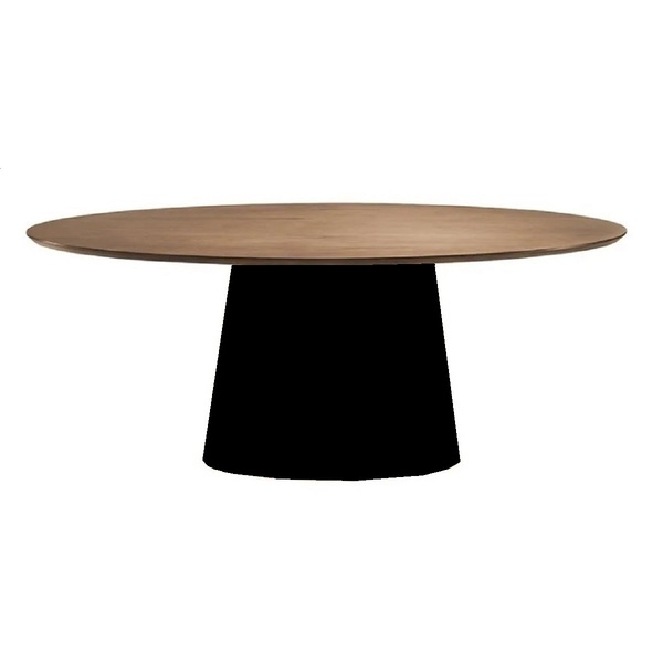 Mesa Jantar Cone 4a6 Lugar Madeira Freijo Oval 100x180cm Preto