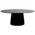 Mesa Jantar Cone 4a6 Lugar Nero Marquina Oval 90x160cm Preto