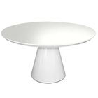 Mesa Jantar Cone 6 Lugar Madeira Laq.bca Redonda 124cm Branco