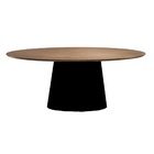 Mesa Jantar Cone 6a8 Lugar Madeira Freijo Oval 122x198cm Preto