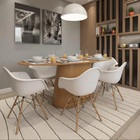 Mesa Jantar Cone P/4a6cad.madeira Freijo Oval 100x180cm Freijo