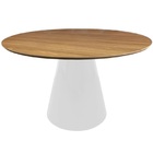 Mesa Jantar Cone P/4a6cad.madeira Freijo Redonda 137cm Branco