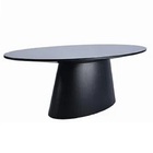 Mesa Jantar Cone P/6a8cad.madeira Laq.pta Oval 122x235cm Preto