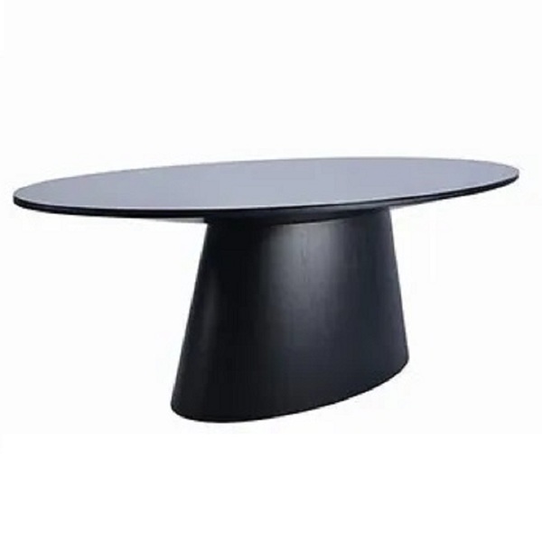 Mesa Jantar Cone P/6a8cad.madeira Laq.pta Oval 122x235cm Preto