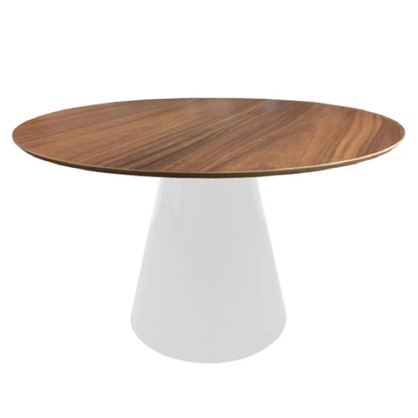 Mesa Jantar Cone P/6cad.madeira Imb.redonda 124cm Branco