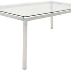 Mesa Jantar Dakot Retangular Tampo Vidro Base Cromada 190cm -