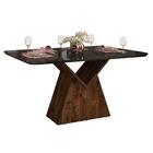 Mesa Jantar Dj Argo 1 36 X 0 90 Vidro Carvalho Nobre / Off Wh