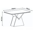 Mesa Jantar Dj Argo 1 36 X 0 90 Vidro Carvalho Nobre / Off Wh