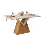 Mesa Jantar Dj Argo 1 36 X 0 90 Vidro Carvalho Nobre / Off Wh