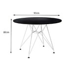 Mesa Jantar Eames Redonda 90cm Com Ferro Up Home Preto