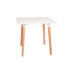 Mesa Jantar Eiffel 80x80 Base Madeira - Branca