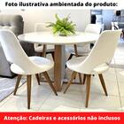 Mesa Jantar Emilly Maitê Redonda 140 Cm Tampo Madeira Vidro C
