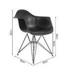 Mesa Jantar Industrial Filadélfia Preta 137x90cm Com 4 Poltro