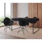 Mesa Jantar Industrial Filadélfia Preta 137x90cm Com 4 Poltro