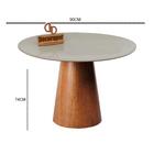 Mesa Jantar Laqueada Cone Verniz 90cm Com Vidro