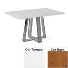 Mesa Jantar Livia Emilly Retangular 140 Cm Tampo Madeira Vidr