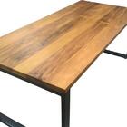 Mesa Jantar Madeira Pés De Ferro Estilo Industrial 2,40 Mts