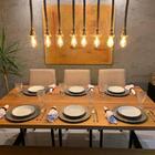 Mesa Jantar Madeira Pés De Ferro Estilo Industrial 2,50 Mts