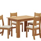 Mesa Jantar Palace Viero Com 4 Cadeiras Veludo Mel