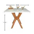 Mesa Jantar Pandora Tampo Quadrado Laca Com Vidro 90cm - Bran