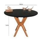 Mesa Jantar Pandora Tampo Redondo Laca Com Vidro 100cm Preto