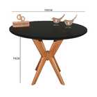 Mesa Jantar Pandora Tampo Redondo Laca Com Vidro 100cm - Preto