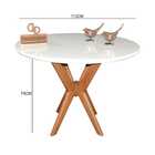 Mesa Jantar Pandora Tampo Redondo Laca Com Vidro 110cm - Bran