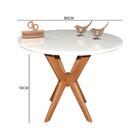 Mesa Jantar Pandora Tampo Redondo Laca Com Vidro 90cm Branco