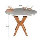 Mesa Jantar Pandora Tampo Redondo Laca Com Vidro 90cm Off Whi